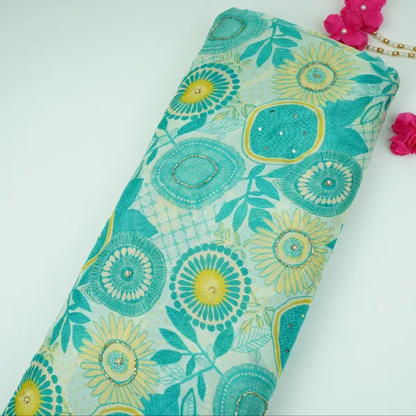 Teal_Blue_With_Multicolor_Floral_Cutdana_Chinnon_Fabric_Vf_30640_Default_Title