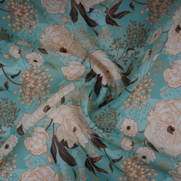Teal_Green_Floral_Print_Organza_Fabric_Mt_30672_Default_Title