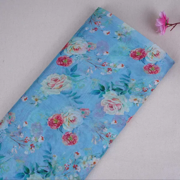 Sky_Blue_Floral_Print_Organza_Fabric_Mt_30673_Default_Title