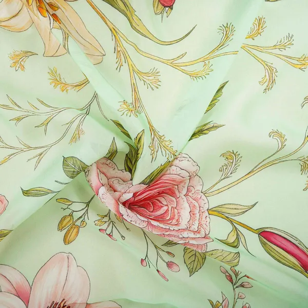 Mint_Green_Floral_Print_Organza_Fabric_Mt_30678_Default_Title