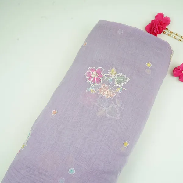 Lavender_Floral_Cutdana_Embroidery_Pure_Banaras_Mul_Chanderi_Fabric_Sgs_30695_Default_Title
