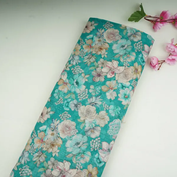 Teal_Green_Floral_Print_Cotton_Linen_Fabric_Rt_30915_Default_Title