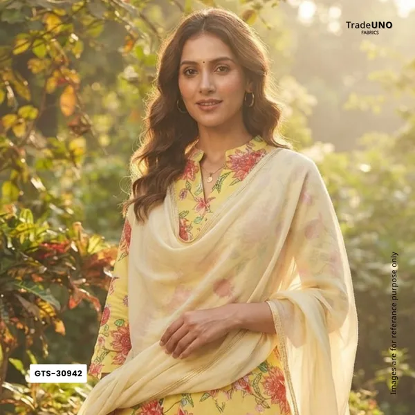Pale_Yellow_Mughal_Floral_Print_Muslin_Fabric_Gts_30942_Default_Title