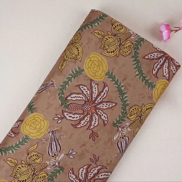 Brown_Floral_Print_Satin_Linen_Fabric_Mt_30991_Default_Title