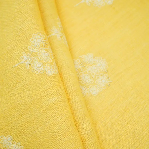 Light_Yellow_Floral_Embroidery_Pure_Linen_Fabric_Sn_31145_Default_Title