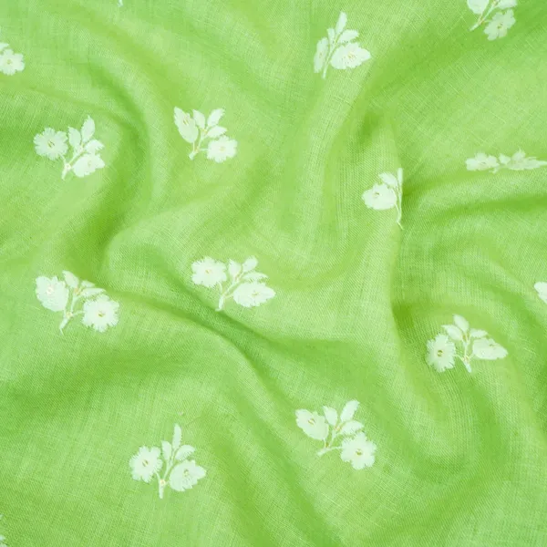 Parrot_Green_Thread_Embroidery_Pure_Linen_Fabric_Sn_31146_Default_Title