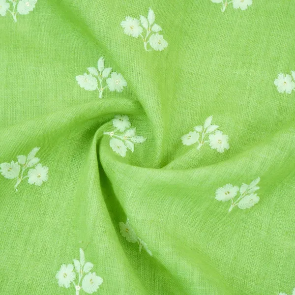 Parrot_Green_Thread_Embroidery_Pure_Linen_Fabric_Sn_31146_Default_Title