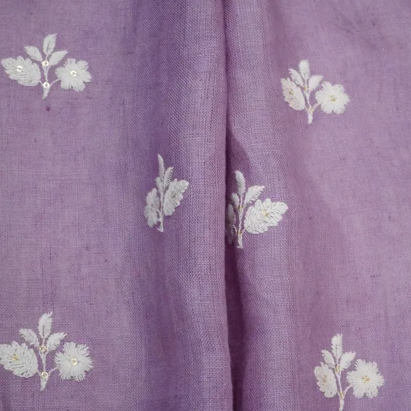 Lavender_Thread_Embroidery_Pure_Linen_Fabric_Sn_31147_Default_Title
