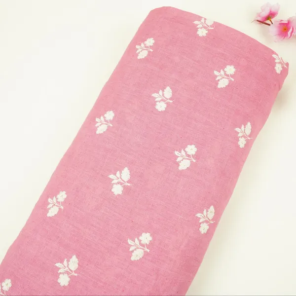 Rose_Pink_Thread_Embroidery_Pure_Linen_Fabric_Sn_31148_Default_Title