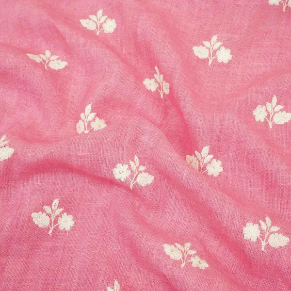 Rose_Pink_Thread_Embroidery_Pure_Linen_Fabric_Sn_31148_Default_Title