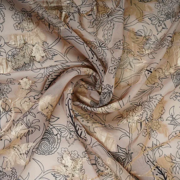 Beige_Floral_Print_With_Jacquard_Organza_Fabric_Mt_31169_Default_Title