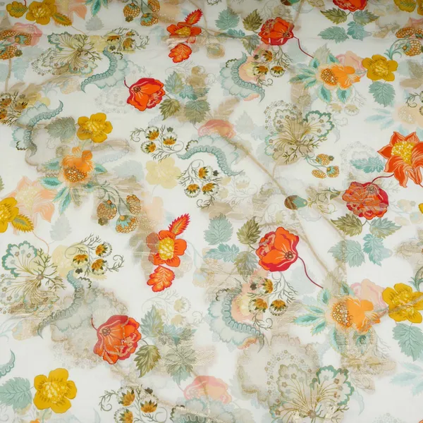 Off_White_Floral_Print_With_Jacquard_Organza_Fabric_Mt_31171_Default_Title