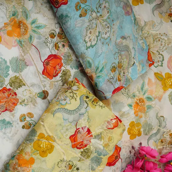 Off_White_Floral_Print_With_Jacquard_Organza_Fabric_Mt_31171_Default_Title