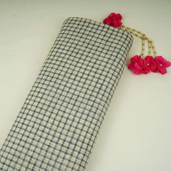 Blue_With_Cream_Check_Linen_Denim_Fabric_Rs_31217_Default_Title