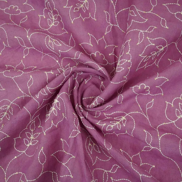 Lavender_Thread_Embroidery_Pure_Linen_Fabric_Sn_31239_Default_Title