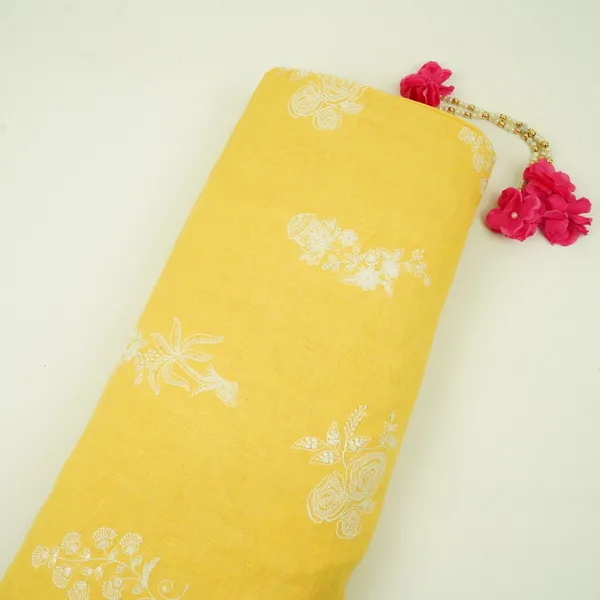 Mustard_Yellow_Thread_Embroidery_Pure_Linen_Fabric_Sn_31243_Default_Title