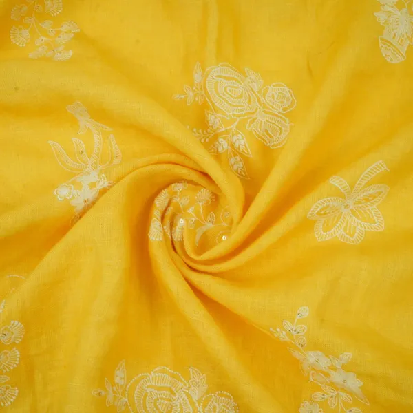 Mustard_Yellow_Thread_Embroidery_Pure_Linen_Fabric_Sn_31243_Default_Title