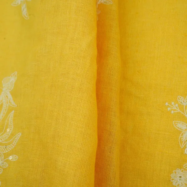 Mustard_Yellow_Thread_Embroidery_Pure_Linen_Fabric_Sn_31243_Default_Title