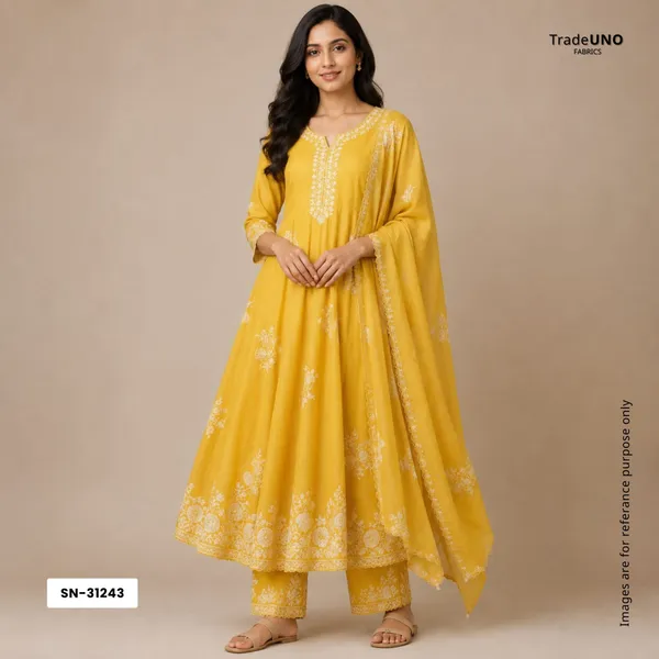 Mustard_Yellow_Thread_Embroidery_Pure_Linen_Fabric_Sn_31243_Default_Title