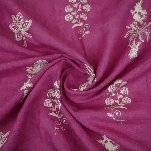 Magenta_Thread_Embroidery_Pure_Linen_Fabric_Sn_31244_Default_Title