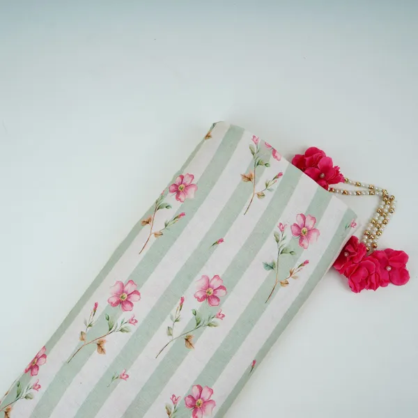 Sage_Green_With_Off_White_Stripes_Floral_40s_Pure_Linen_Fabric_Vf_31324_Default_Title