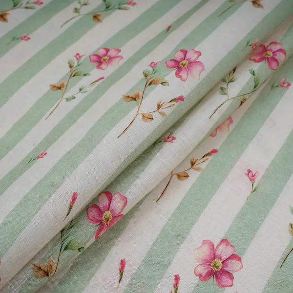 Sage_Green_With_Off_White_Stripes_Floral_40s_Pure_Linen_Fabric_Vf_31324_Default_Title