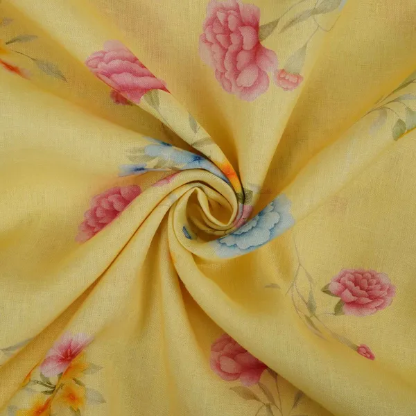 Butter_Yellow_Floral_Print_40s_Pure_Linen_Fabric_Vf_31349_Default_Title