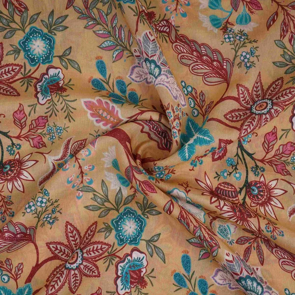 Olive_Green_With_Multicolor_Kalamkari_Print_Pure_Linen_Fabric_Gts_31330_Default_Title