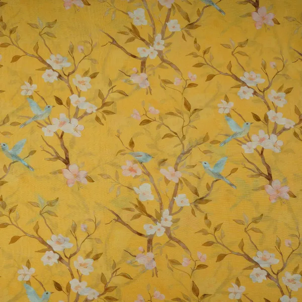Yellow_Floral_Print_Pure_Linen_Fabric_Gts_31339_Default_Title