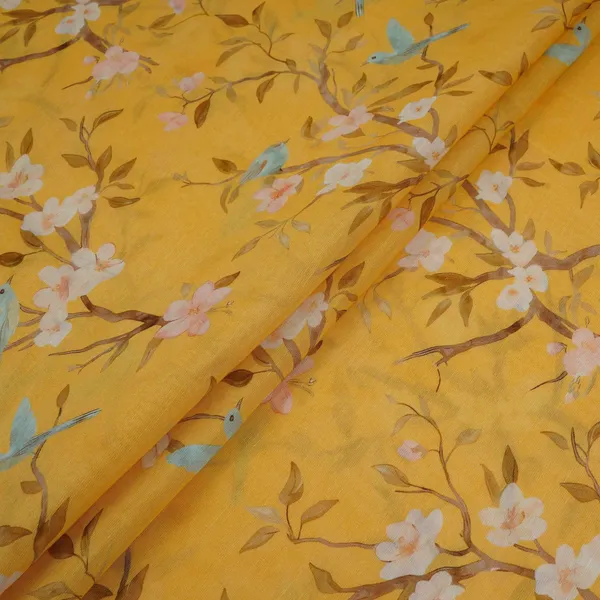 Yellow_Floral_Print_Pure_Linen_Fabric_Gts_31339_Default_Title