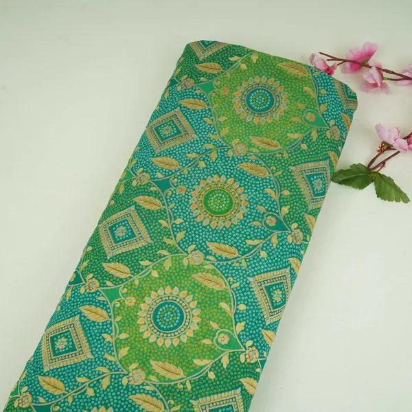 Teal_Blue_Parrot_Green_Bandhani_Floral_Georgette_Jaal_Fabric_Mti_31549_Default_Title