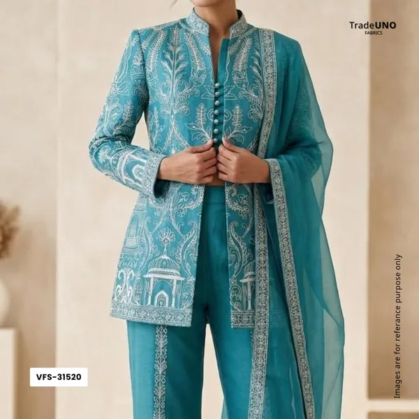 Peacock_Blue_Traditional_Dori_Work_Organza_Fabric_Vfs_31520_Default_Title