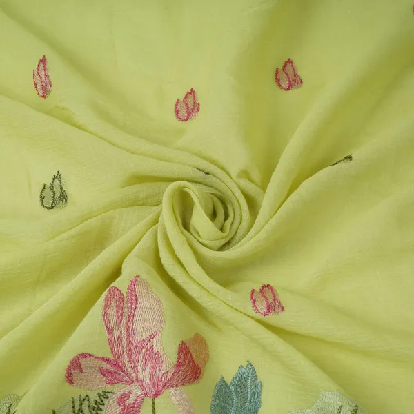 Pista_Green_Thread_Border_Embroidery_Chinon_Cotton_Slub_Fabric_Vfs_31528_Default_Title