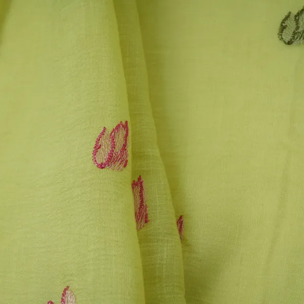 Pista_Green_Thread_Border_Embroidery_Chinon_Cotton_Slub_Fabric_Vfs_31528_Default_Title