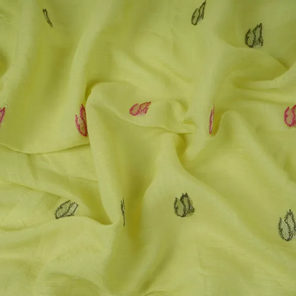 Pista_Green_Thread_Border_Embroidery_Chinon_Cotton_Slub_Fabric_Vfs_31528_Default_Title