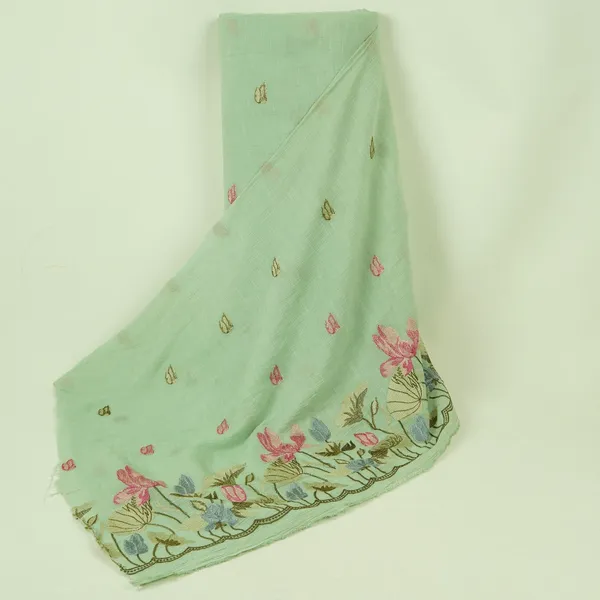 Mint_Blue_Thread_Border_Embroidery_Chinon_Cotton_Slub_Fabric_Vfs_31529_Default_Title