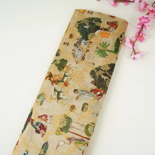 Beige_Traditional_Jacquard_Print_Raw_Mango_Silk_Fabric_Cw_31585_Default_Title