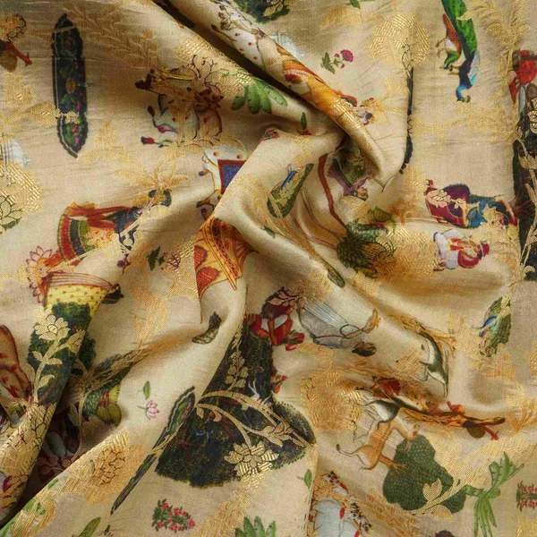 Beige_Traditional_Jacquard_Print_Raw_Mango_Silk_Fabric_Cw_31585_Default_Title