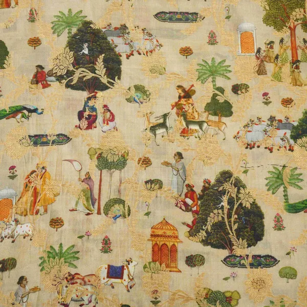 Beige_Traditional_Jacquard_Print_Raw_Mango_Silk_Fabric_Cw_31585_Default_Title
