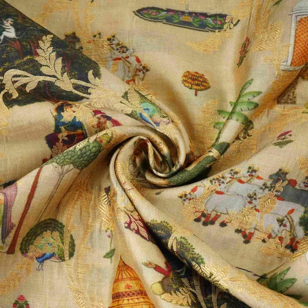 Beige_Traditional_Jacquard_Print_Raw_Mango_Silk_Fabric_Cw_31585_Default_Title