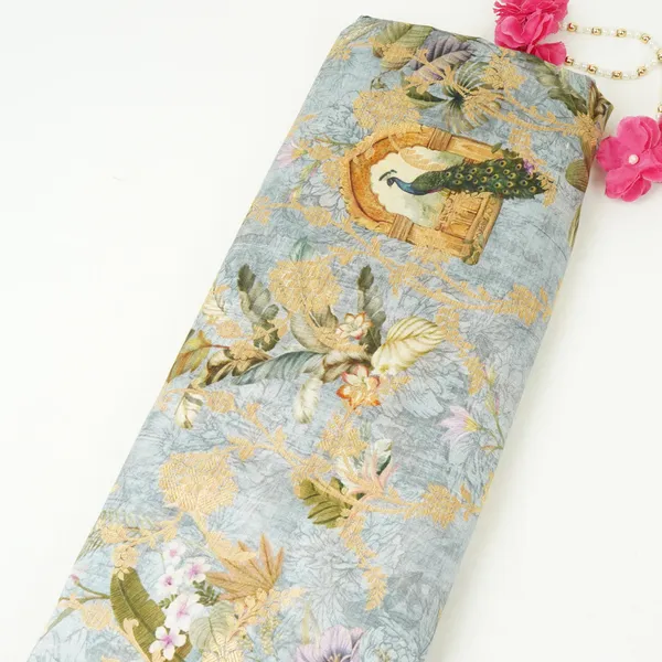 Sage_Green_Pichwai_Jacquard_Print_Raw_Mango_Silk_Fabric_Cw_31586_Default_Title