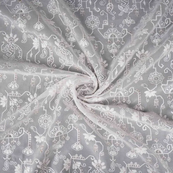 White_Dyeable_Chikankari_Georgette_Fabric_Vfs_31698_Default_Title