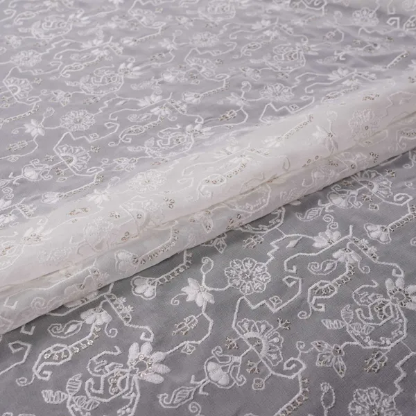 White_Dyeable_Chikankari_Georgette_Fabric_Vfs_31698_Default_Title