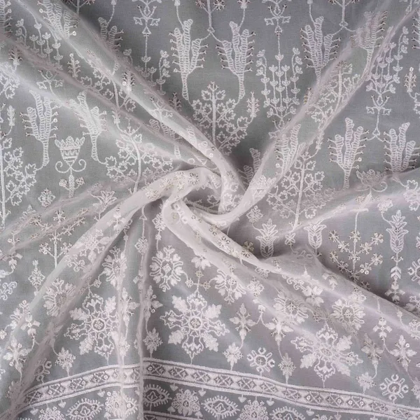 White_Dyeable_Chikankari_Embroidery_Georgette_Fabric_Vfs_31699_Default_Title