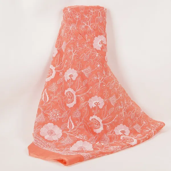Salmon_Pink_Chikankari_Embroidery_Organza_Fabric_Vfs_31705_Default_Title