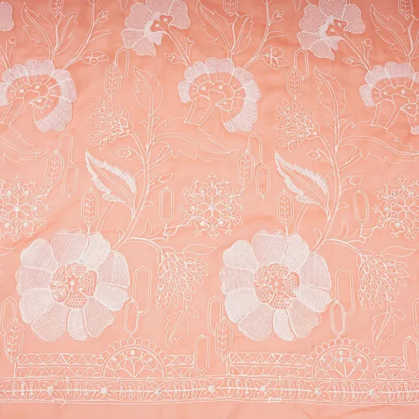 Salmon_Pink_Chikankari_Embroidery_Organza_Fabric_Vfs_31705_Default_Title