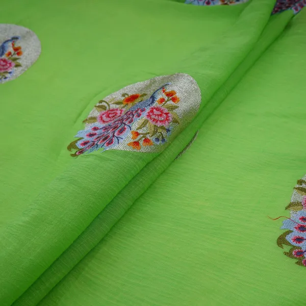 Parrot_Green_Floral_Buta_Patch_Embroidery_Chinon_Cotton_Slub_Fabric_Vfs_31656_Default_Title