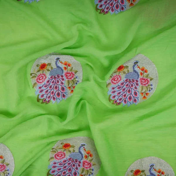 Parrot_Green_Floral_Buta_Patch_Embroidery_Chinon_Cotton_Slub_Fabric_Vfs_31656_Default_Title
