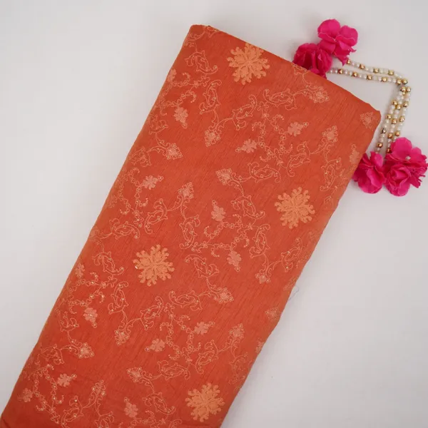Rust_Red_Floral_Jaal_Embroidery_Raw_Silk_Fabric_Vfs_31666_Default_Title
