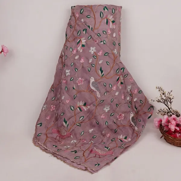 Mauve_Floral_Bird_Embroidery_Tissue_Fabric_Vfs_31859_Default_Title
